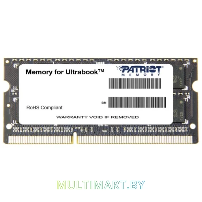 Оперативная память Patriot Memory for Ultrabook 8GB DDR3 SO-DIMM PC3-12800 (PSD38G1600L2S)